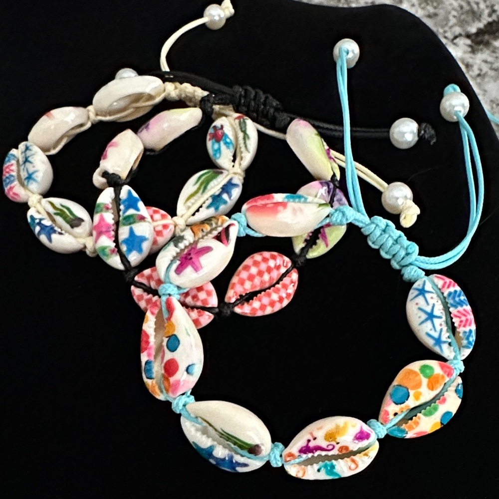 Colorful Shell Bead Bracelets